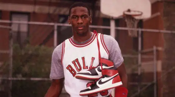 Michael Jordan et sa paire de Air Jordan 1