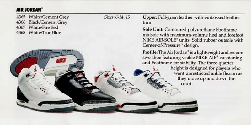 Les 4 colorways OG de la Air Jordan 3