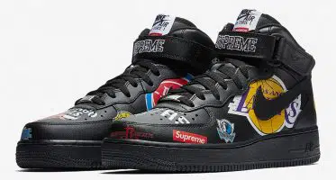 Supreme x Nike Air Force 1 Mid ’07 NBA Logos Black