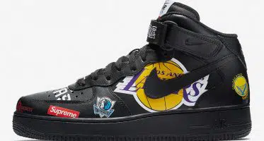 Supreme x Nike Air Force 1 Mid ’07 NBA Logos Black