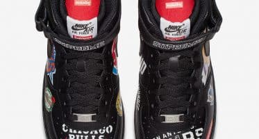 Supreme x Nike Air Force 1 Mid ’07 NBA Logos Black