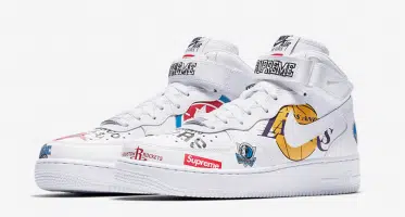 Supreme x Nike Air Force 1 Mid ’07 NBA Logos White