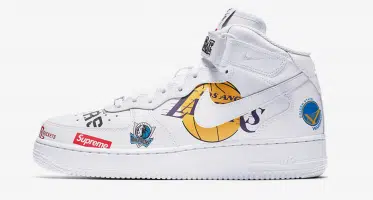Supreme x Nike Air Force 1 Mid ’07 NBA Logos White