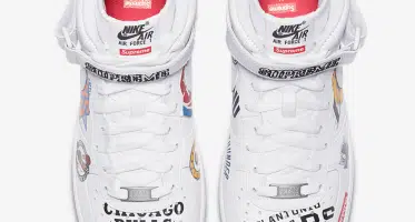 Supreme x Nike Air Force 1 Mid ’07 NBA Logos White