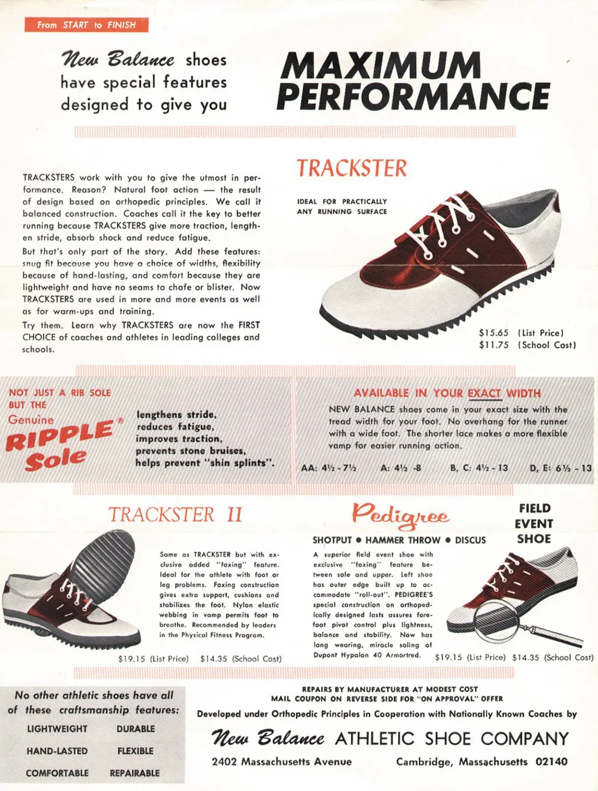 Publicité pour la New Balance Trackster