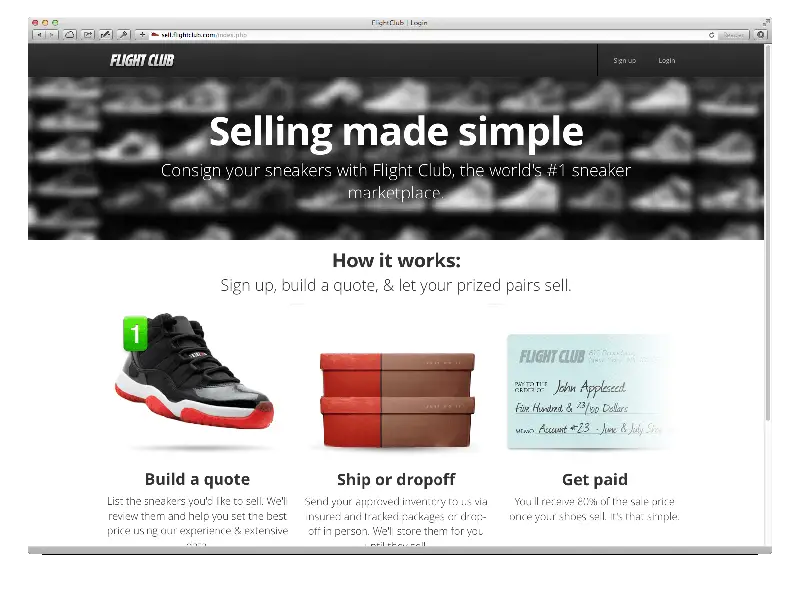 Vendre ses baskets sur Flight Club