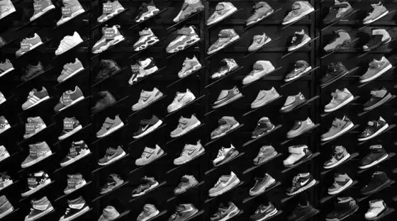 Sneakers wall - B&W