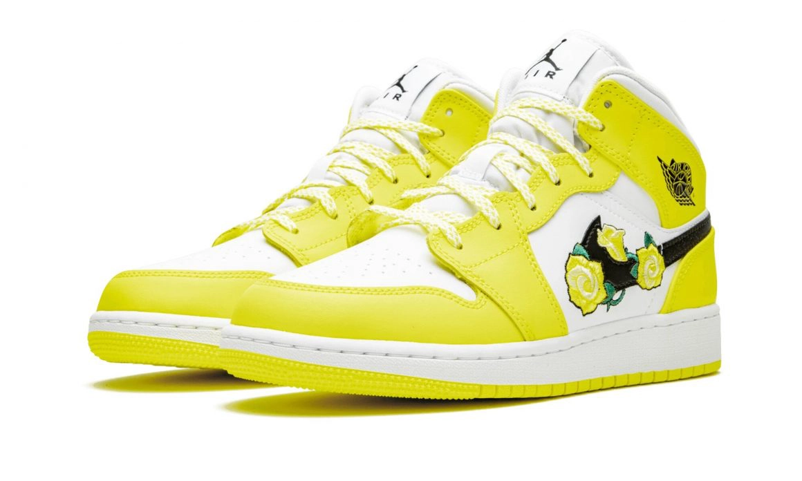 Air Jordan 1 Mid ''Dynamic Yellow''/''Floral'' - AV5174-700