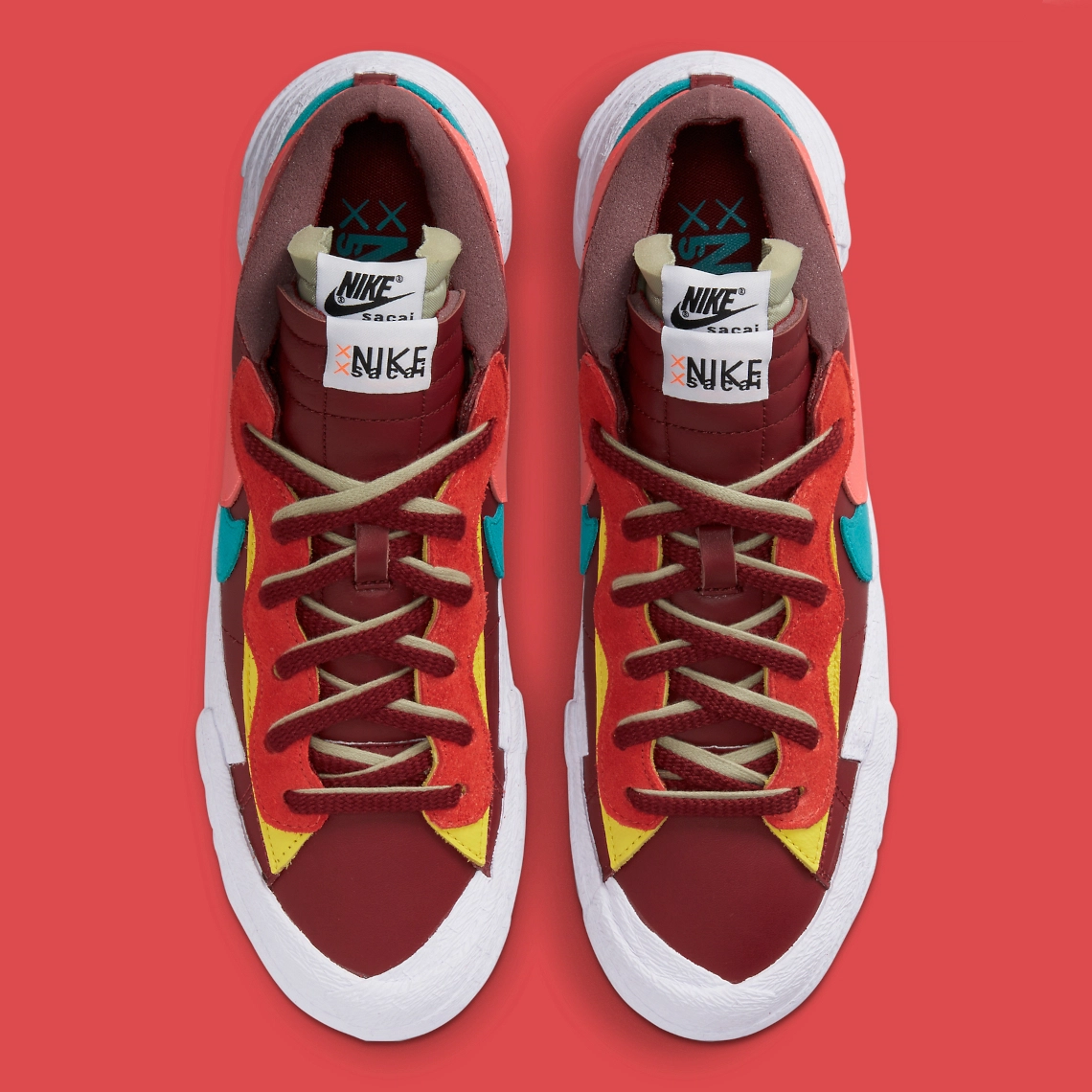 KAWS x Sacai x Nike Blazer Low ‘’Team Red’’ - DM7901-600