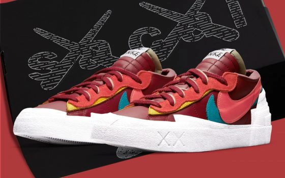KAWS x Sacai x Nike Blazer Low ‘’Team Red’’ - DM7901-600