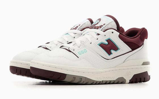 New Balance 550 "White/Burgundy" - BB550WBG