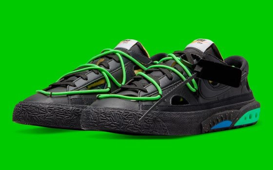 Off-White x Nike Blazer Low ‘’Black and Electro Green’’ - DH7863-001