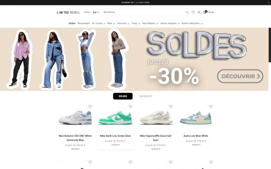 Limited Resell : test et avis du site français de revente de sneakers