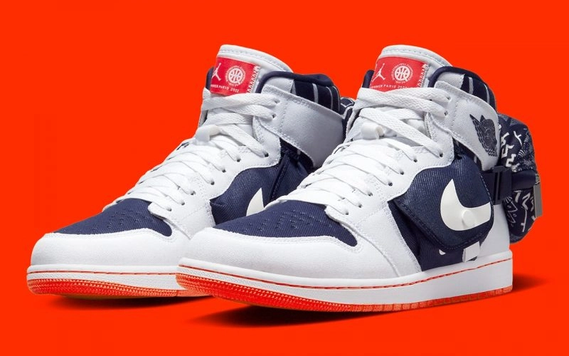 Quai 54 x Air Jordan 1 Mid Utility ‘’White and Neutral Indigo’’ - DV1717-100