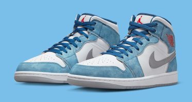 Air Bliss Jordan1 Mid ‘’French Blue/Fire Red’’