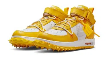Off-WhiteNike Air Force 1 Mid ‘’White and Varsity Maize’’