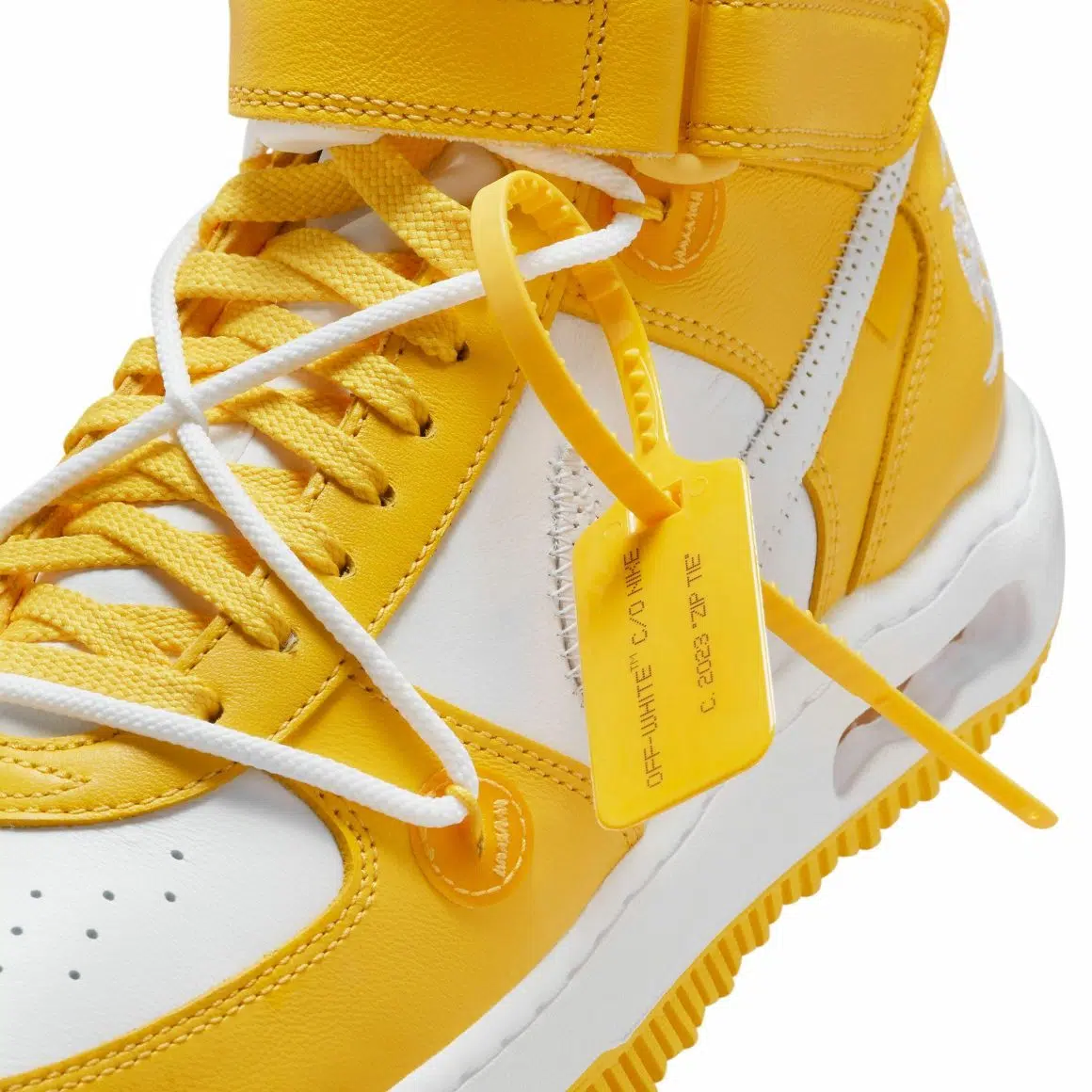 Off-White x Nike Air Force 1 Mid ‘’White and Varsity Maize’’ - DR0500-101