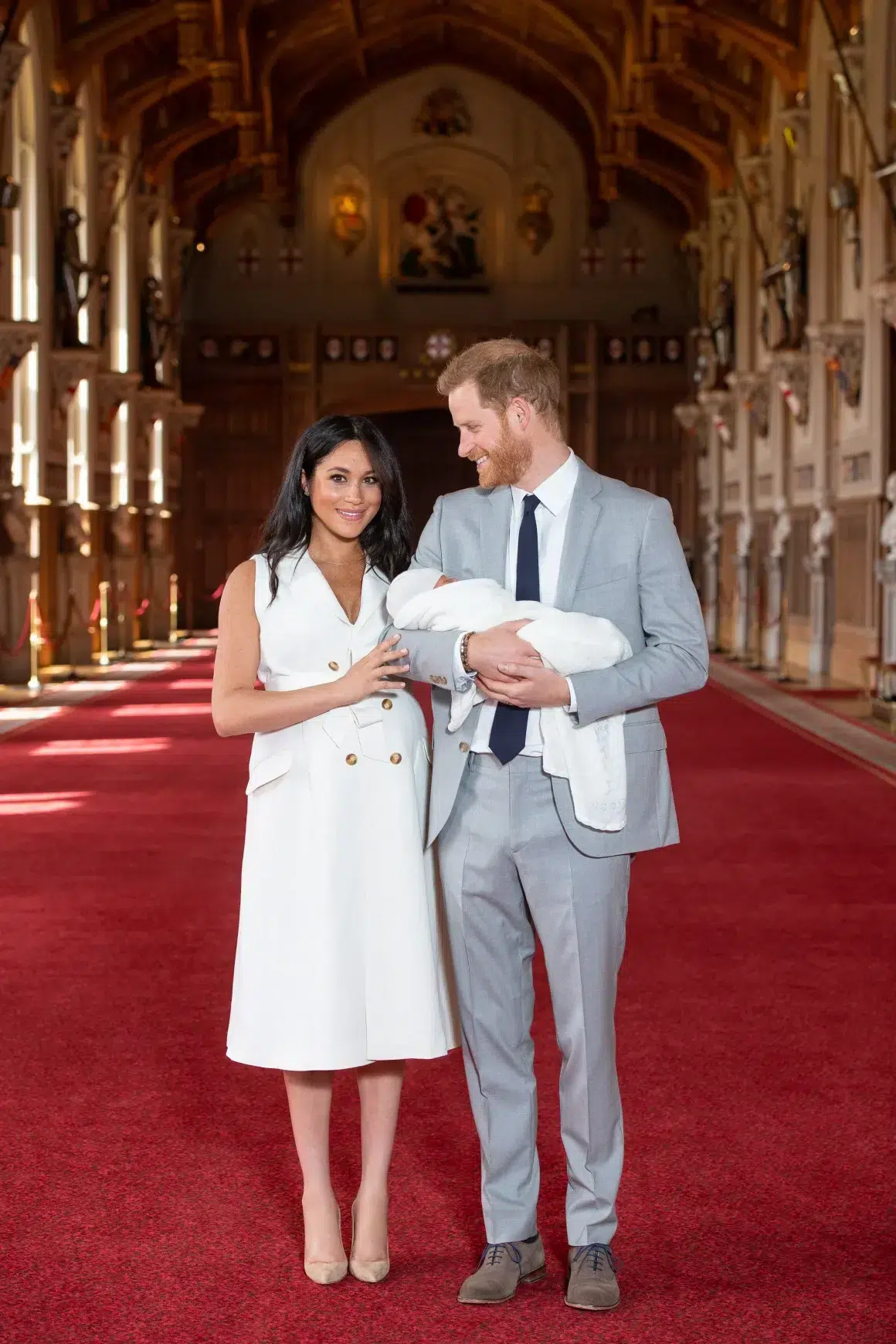 Meghan Markle lors de la présentation officielle de son fils Archie, avec le Prince Harry