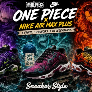 One Piece x Nike Air Max Plus : trois TN inspirées des Fruits du Démon