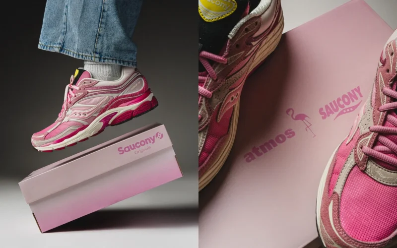 atmos x Saucony ProGrid Omni 9 ‘’Pink Flamingo’’