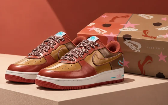 NIGO x J-HOPE x Nike Air Force 1 Low ’01 ‘’Burnt Sunrise and Metallic Gold’’ - IO8766-800